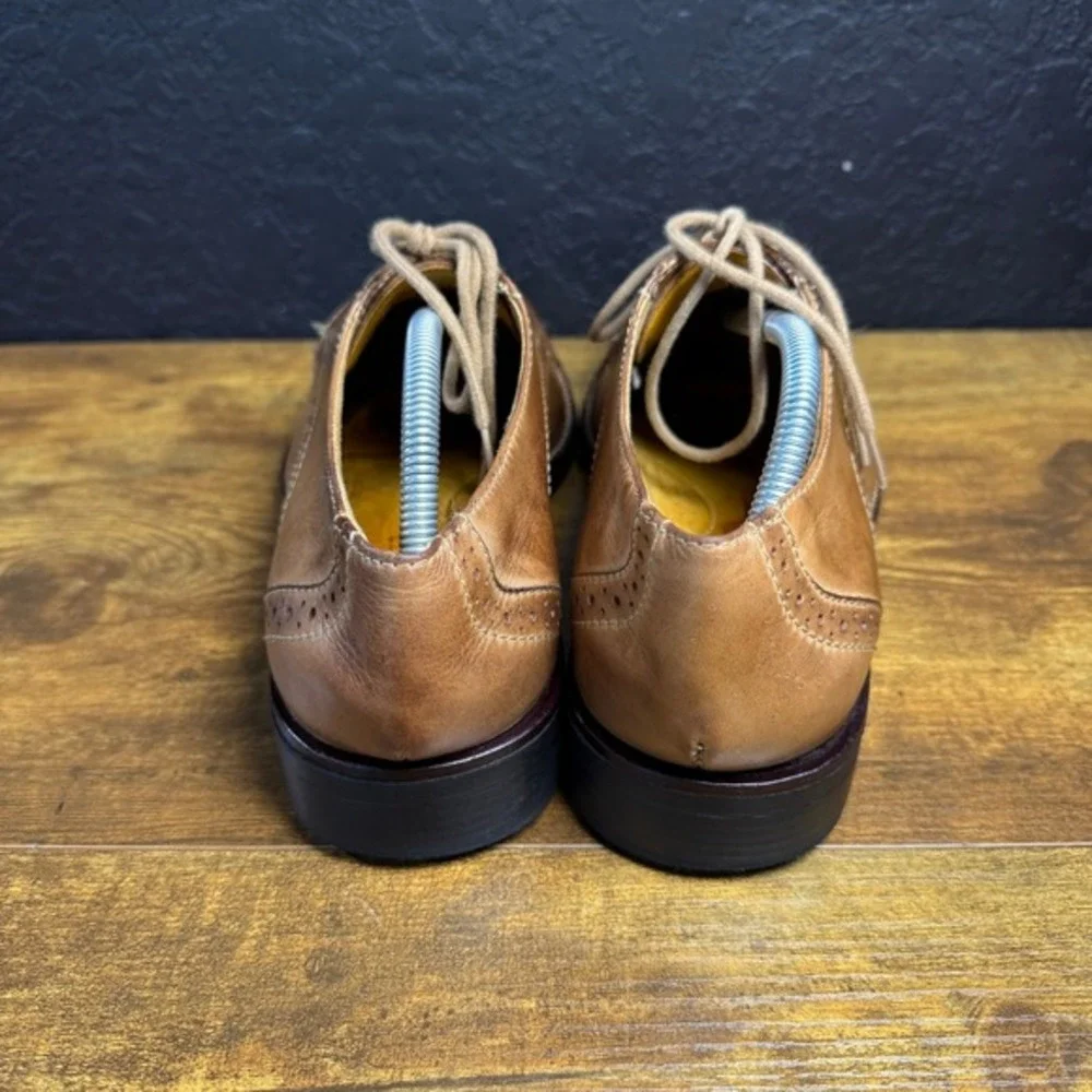 Sandro Moscoloni 130147 LV 12 16 Tan Leather Cap Toe‎ Brogue Oxford Mens 10D